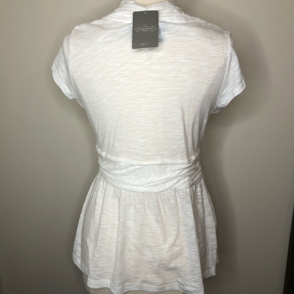 NWT Anthropologie Deletta White Cotton V-Neck L - Picture 3 of 6